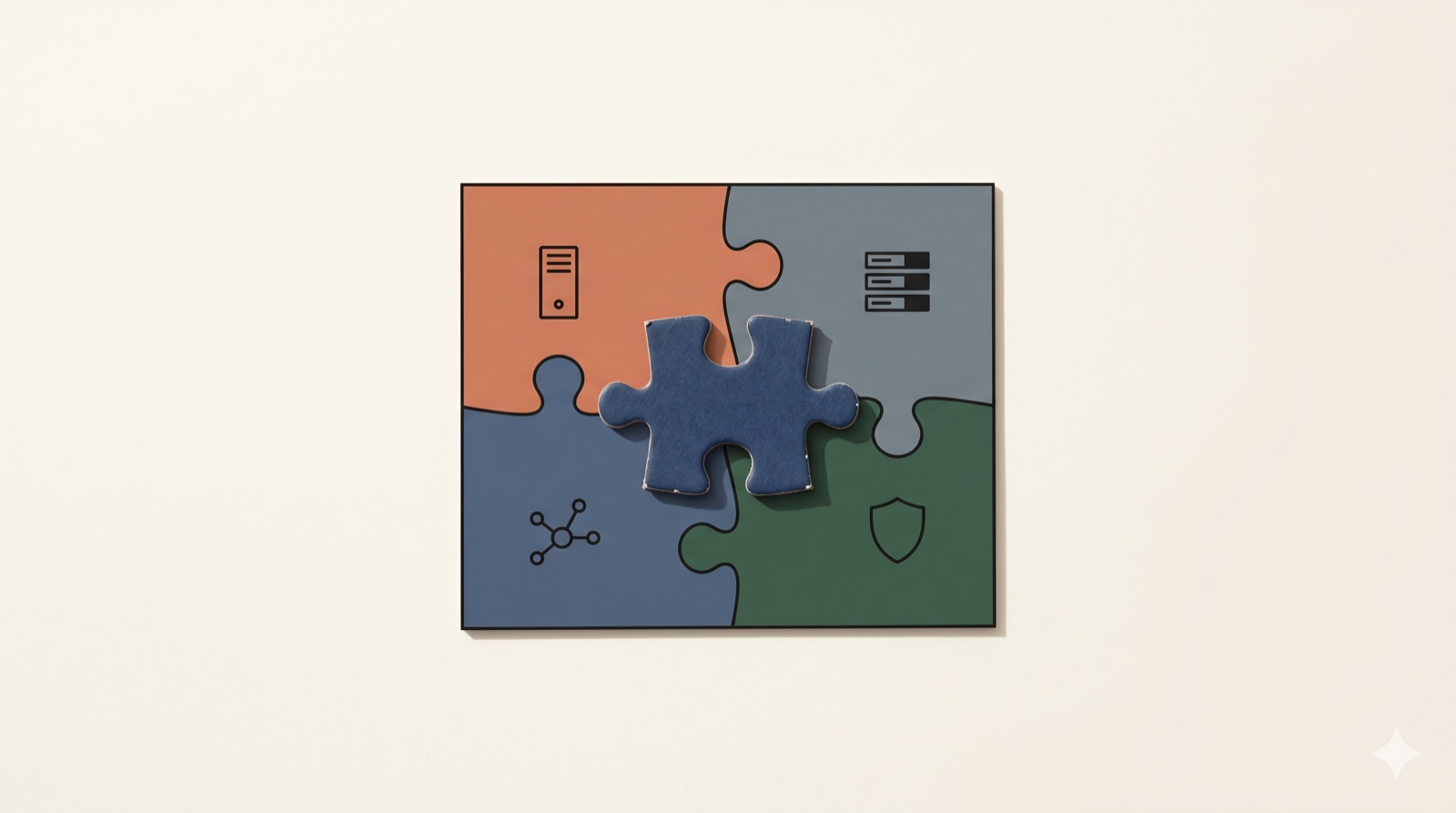 Cloud Office — Google Cloud Partner of the Year 2026, Central & Eastern Europe: a puzzle illustration symbolising the integrated cloud, data, AI, and security stack
